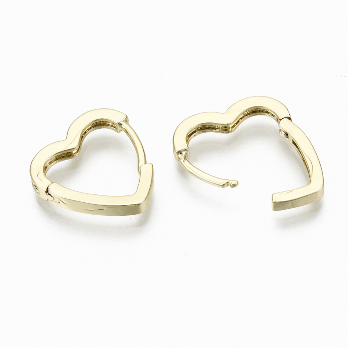 Cercei Huggie Inimioara cu cristale Cubic Zirconia, placati cu aur de 16K [4]
