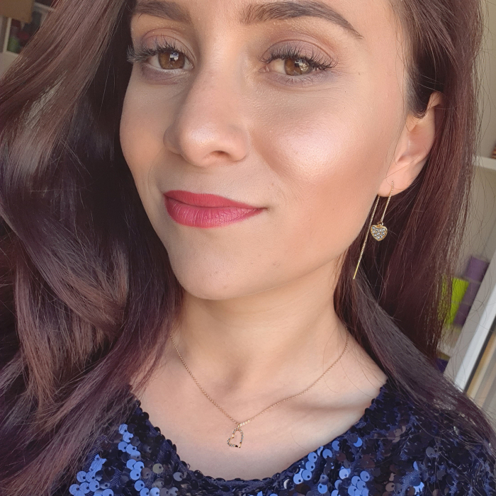 Cercei placati cu aur, lungi, cu inimioare placate cu aur si cristale Cubic Zirconia [4]