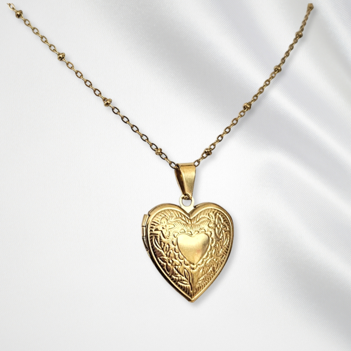 Colier personalizat cu fotografie, din oțel inoxidabil 316L placat cu aur 18K, waterproof și rezistent la oxidare. Pandant inimioară, lanț elegant, fotografie imprimată, ambalat în cutie cadou. [4]