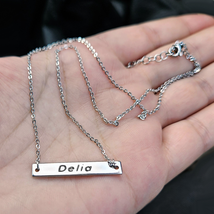 Colier Personalizat cu Nume – Bijuterie Unică, Gravură pe Plăcuță Placată cu Platină, Cadoul Perfect [4]