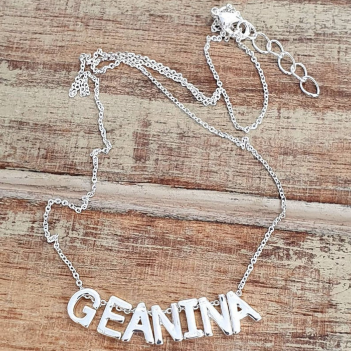 Colier personalizat cu nume din 7 litere, placat cu argint [5]