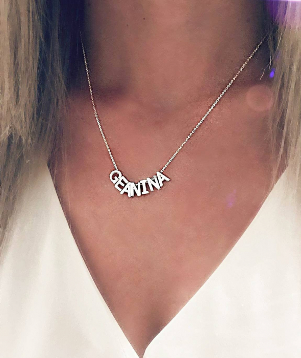 Colier personalizat cu nume din 7 litere, placat cu argint [2]