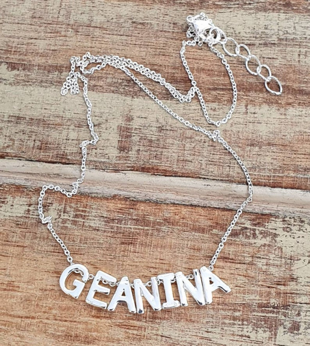 Colier personalizat cu nume din 7 litere, placat cu argint [3]