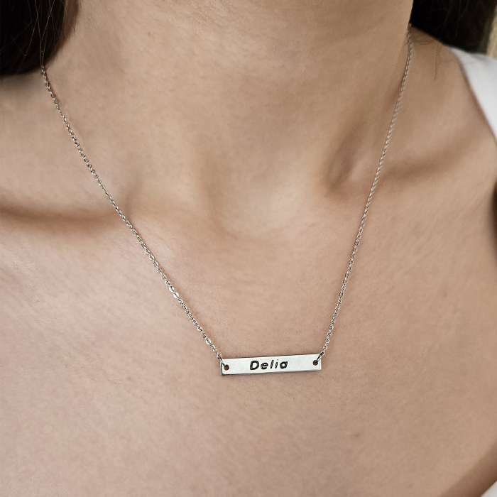 Colier Personalizat cu Nume – Bijuterie Unică, Gravură pe Plăcuță Placată cu Platină, Cadoul Perfect [2]