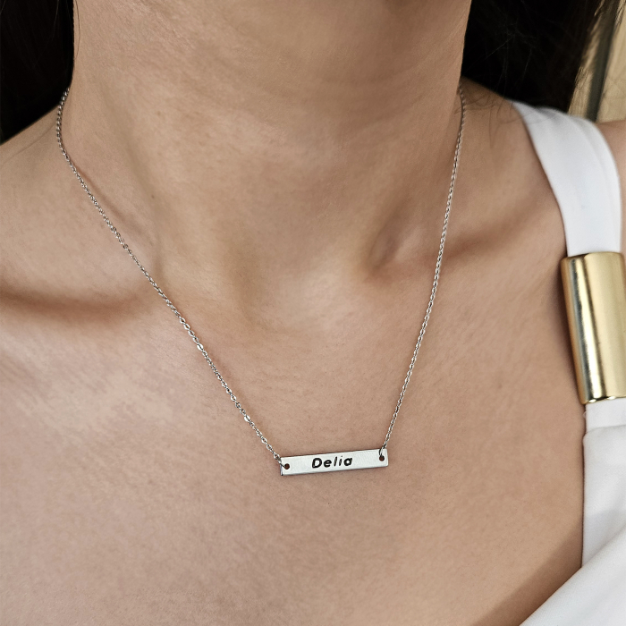 Colier Personalizat cu Nume – Bijuterie Unică, Gravură pe Plăcuță Placată cu Platină, Cadoul Perfect [3]