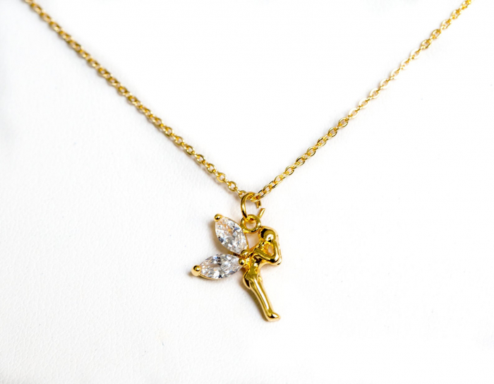 Colier placat cu aur cu pandant zana cu cristal Cubic Zirconia [7]