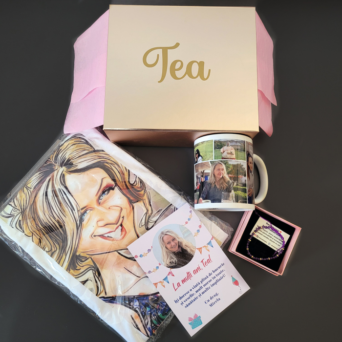 Cutie cadou personalizata cu nume, cutie magnetica rigida rozalie lucioasa [5]