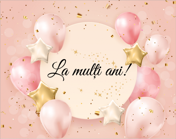 Felicitare aniversare pentru zi de nastere, cu baloane si La multi ani [3]