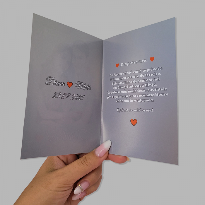 Felicitare de dragoste cu fotografie si mesaj personalizat, cadou pentru cuplu [4]