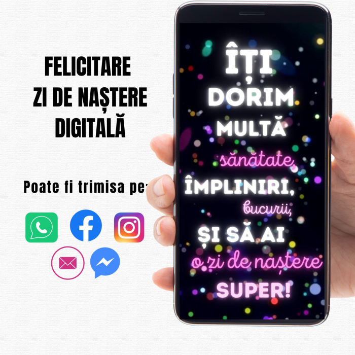 Felicitare zi de nastere video digitala, personalizata cu fotografie,  mesaj si muzica [2]