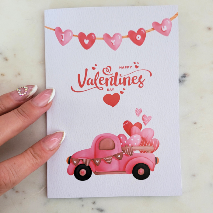 Felicitare Happy Valentine's Day cu plic roz, pentru ziua indragostitilor [3]