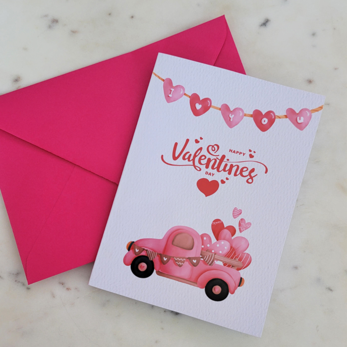 Felicitare Happy Valentine's Day cu plic roz, pentru ziua indragostitilor [2]