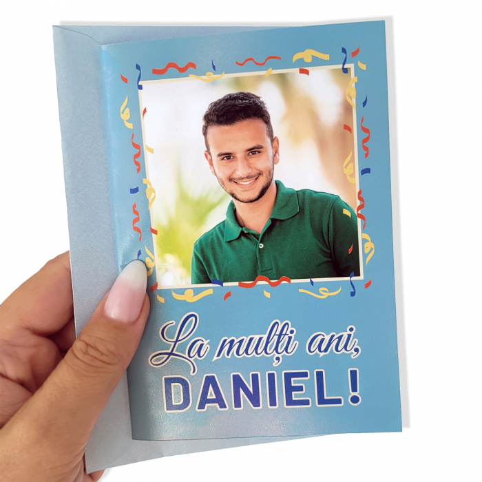Felicitare zi de nastere, personalizata cu mesaj La multi ani si fotografie [2]