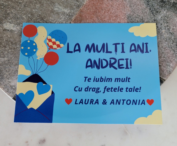 Felicitare aniversare, zi de nastere, La multi ani, personalizata [3]