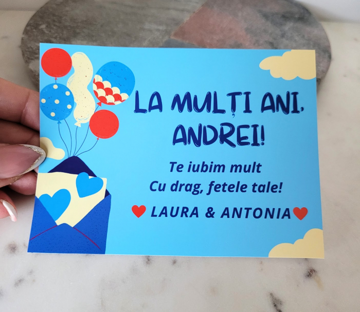 Felicitare aniversare, zi de nastere, La multi ani, personalizata [2]