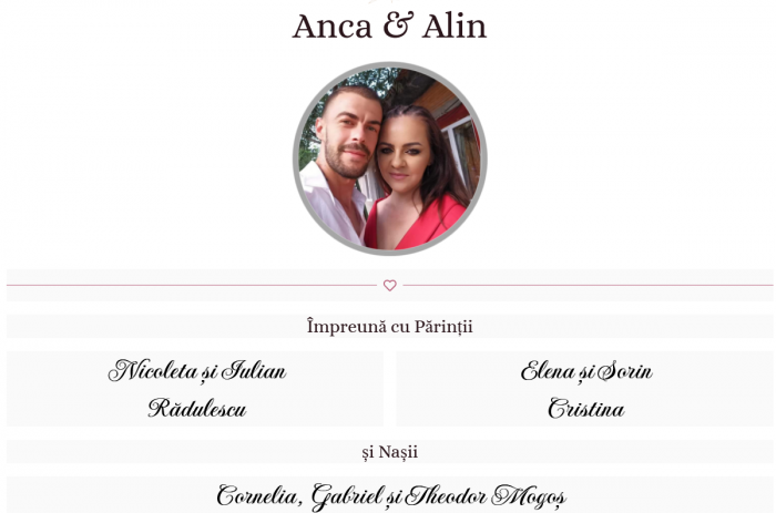 Website de prezentare nunta, Invitatie site digitala pentru nunta [2]