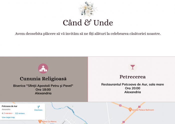 Website de prezentare nunta, Invitatie site digitala pentru nunta [3]