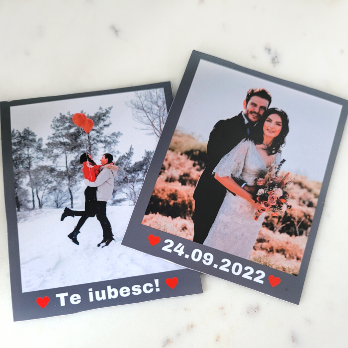 Magnet personalizat cu 1 fotografie si mesaj, pentru cuplu [2]
