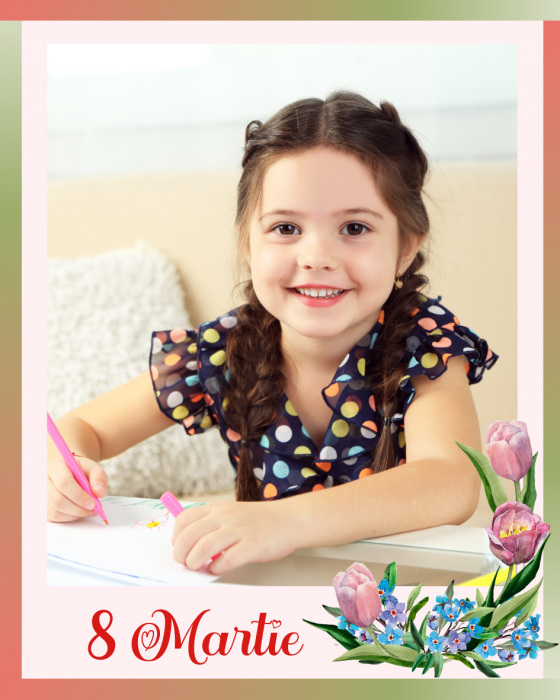 Magnet personalizat cu 1 fotografie si flori pentru mama, bunica, 1-8 martie [2]
