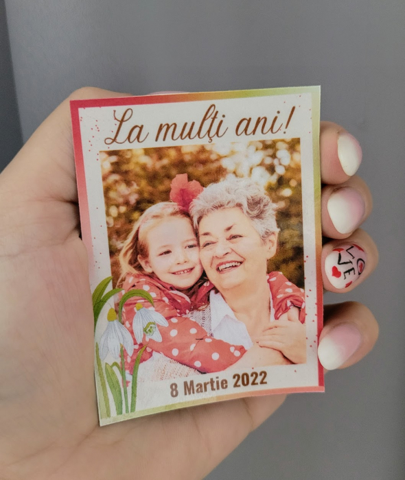 Magnet personalizat cu 1 fotografie si mesaj pentru mama, bunica, 8 martie [4]