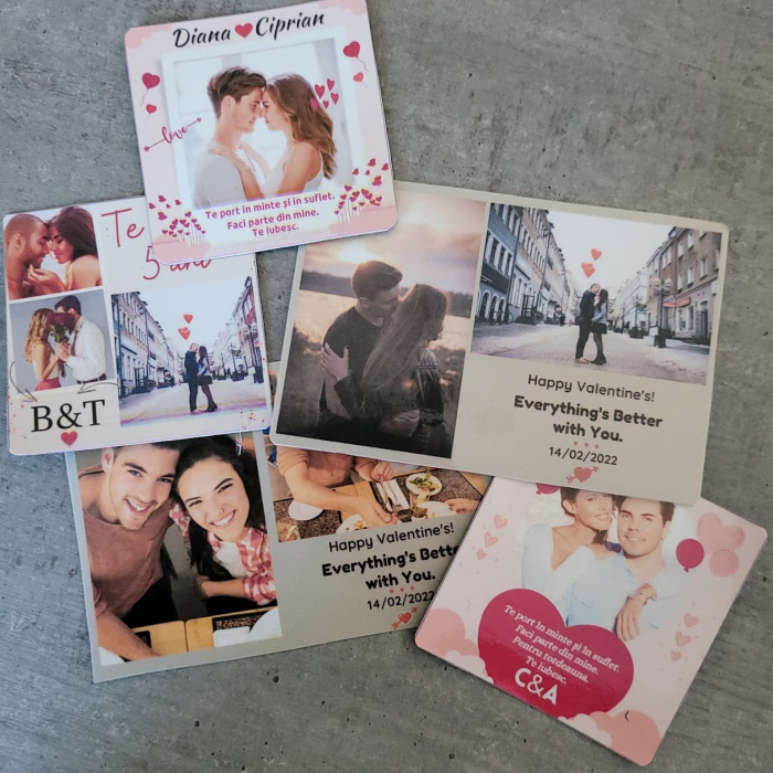 Magnet personalizat cu 3 fotografii, cu mesaj de dragoste. [6]