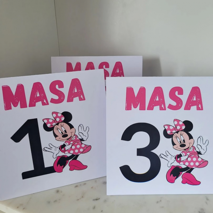 Numere pentru masa pentru botez fetita, tematica Minnie [3]