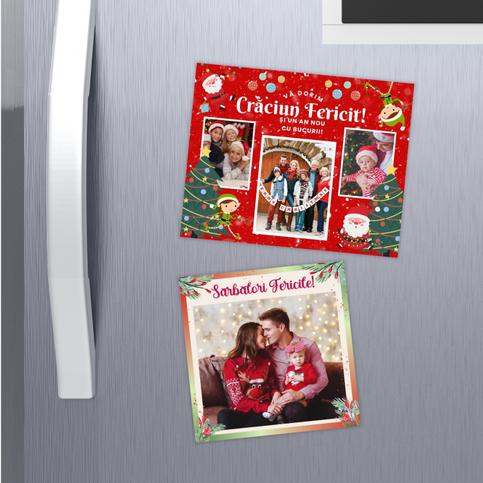 Magnet personalizat pentru Craciun cu 3 fotografii si mesaj [2]