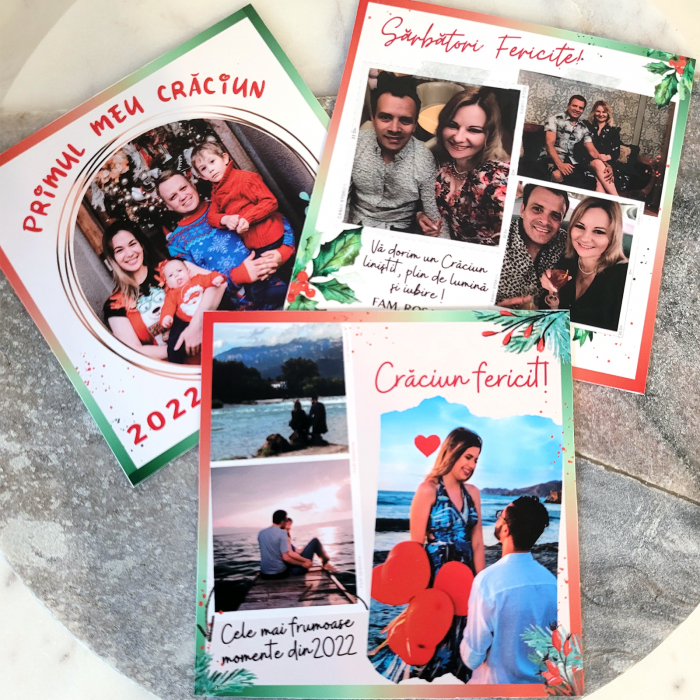 Magnet personalizat Sarbatori Fericite, pentru Craciun, cu 3 fotografii [2]