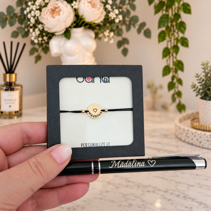 Set cadou corporate cu logo, pix și brățară | Bana Designs [10]