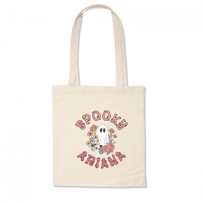 Sacosa Halloween Ghost, din bumbac, personalizata cu nume [2]