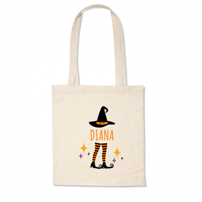 Sacosa Halloween hat, din bumbac, personalizata cu nume [2]
