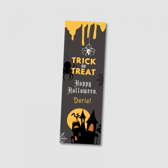 Semn de carte design Halloween, Trick or Treat, personalizat cu nume [2]