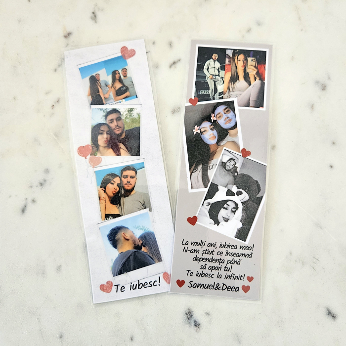 Semn de carte personalizat cu 3 fotografii si mesaj de dragoste [5]