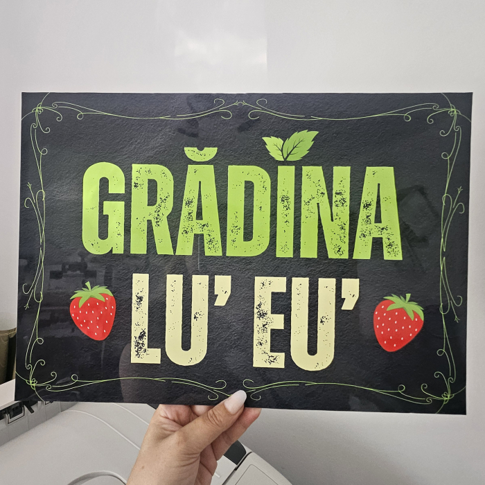Semn Metalic Personalizat din Aluminiu – Dimensiune A3, Ideal pentru Grădină sau Decor Interior [2]