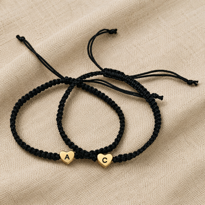 Brățări waterproof din inox aur placat cu 18K cu șnur macrame [3]
