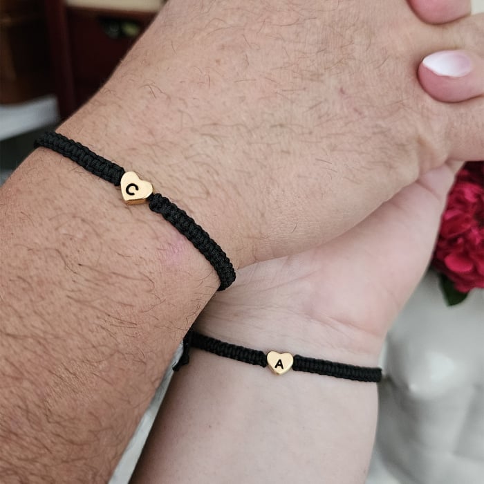 Brățări waterproof din inox aur placat cu 18K cu șnur macrame [5]