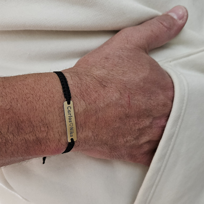 Set de 2 brățări pentru cuplu, gravate cu nume și inimioară [5]