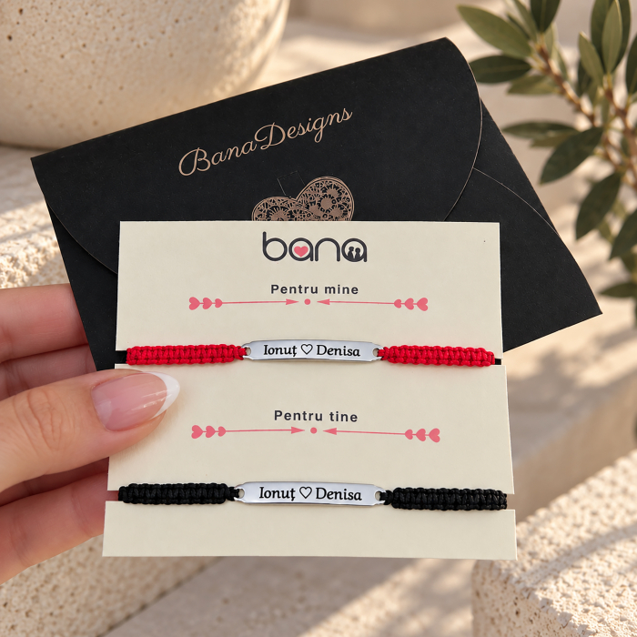 Set 2 brățări personalizate cu nume gravate pe plăcuțe [2]
