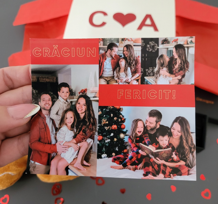 Set cadou cuplu, pentru Craciun, cu plus, bratari personalizate, magnet, felicitare si cutie cadou [6]