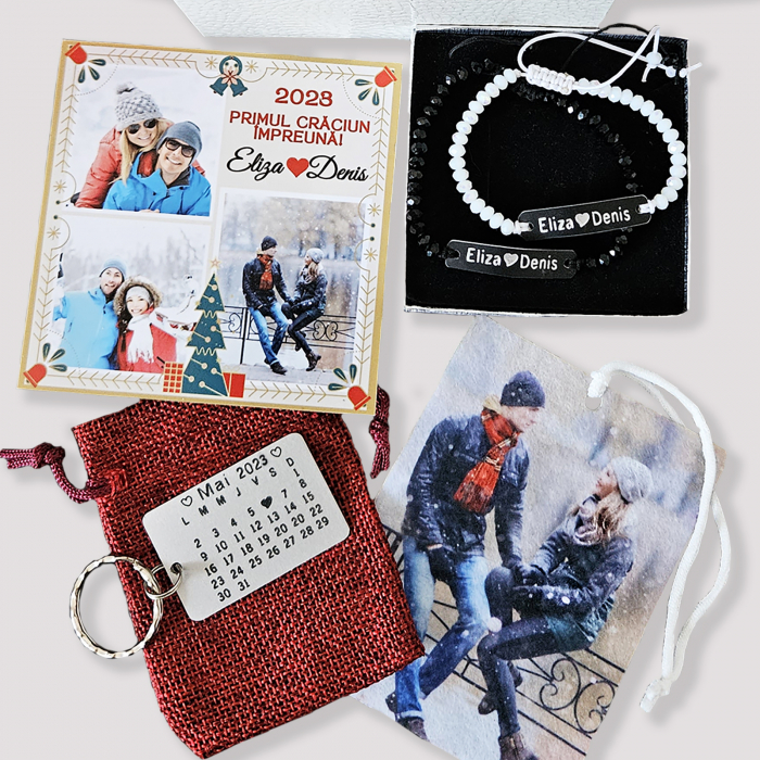 Set cadou de Craciun personalizat pentru cuplu indragostit [2]