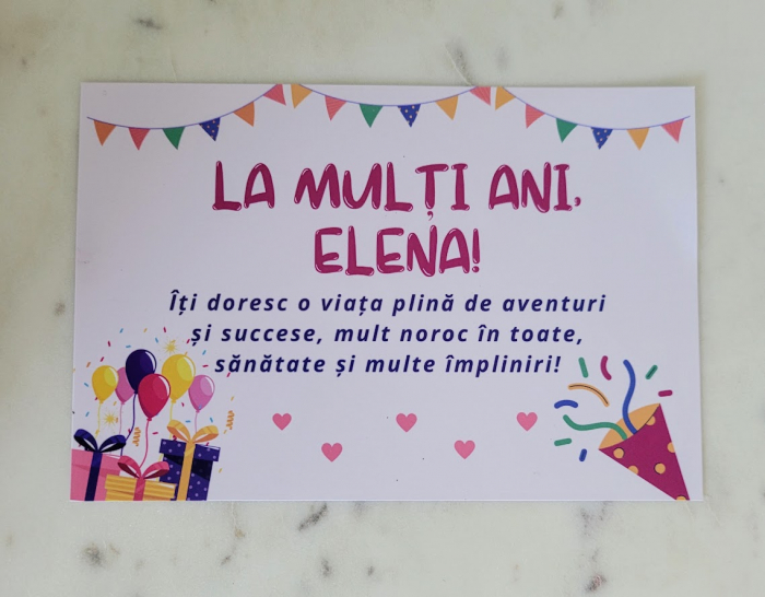 Set cadou personalizat pentru fete cu portfard, carnetel, felicitare la multi ani [15]