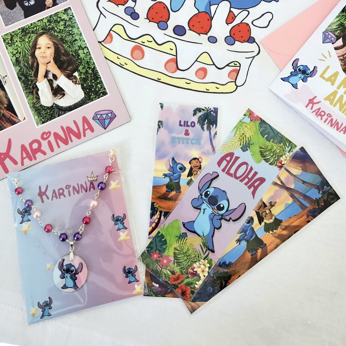 Set cadou personalizat pentru fetite, cu tricou, colier, magnet, felicitare si cutie cadou [4]