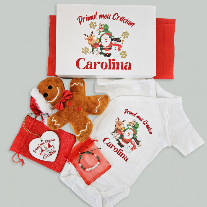 Set cadou pentru Craciun personalizat pentru bebelusi, Primul meu Craciun [3]