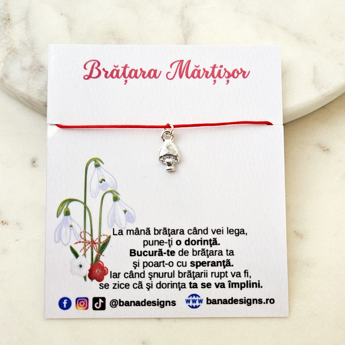 Set de 10  Bratari Martisor cu ciupercuta si snur ajustabil [5]