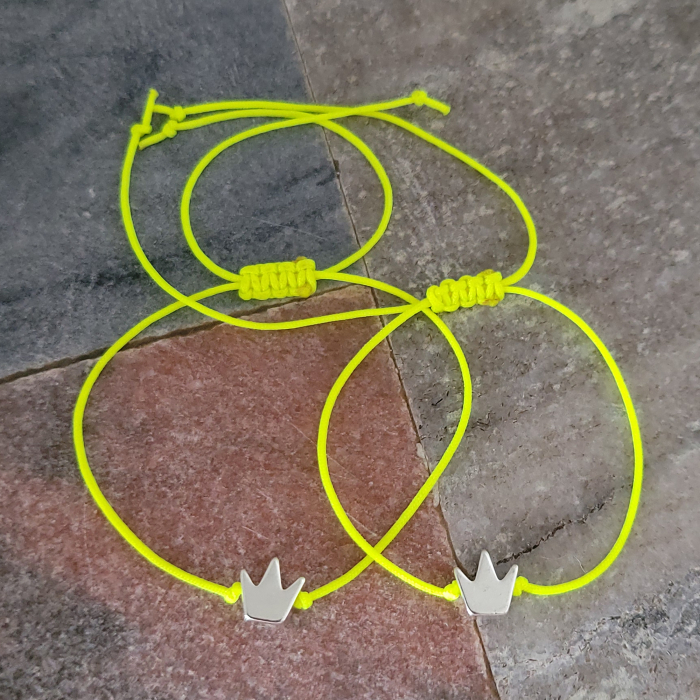 Set de 2 bratari pentru cuplu, cu coronita placata cu argint [3]