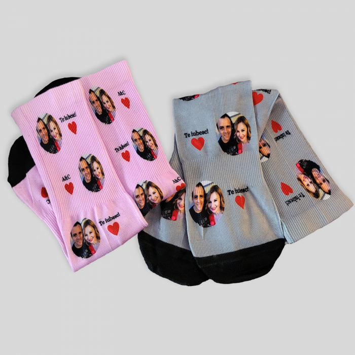 Sosete personalizate cu fotografie si mesaj, cadou pentru cuplu [8]