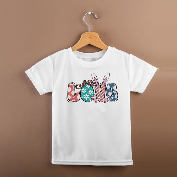 Tricou alb cu model de Paste Love,  pentru copii [2]