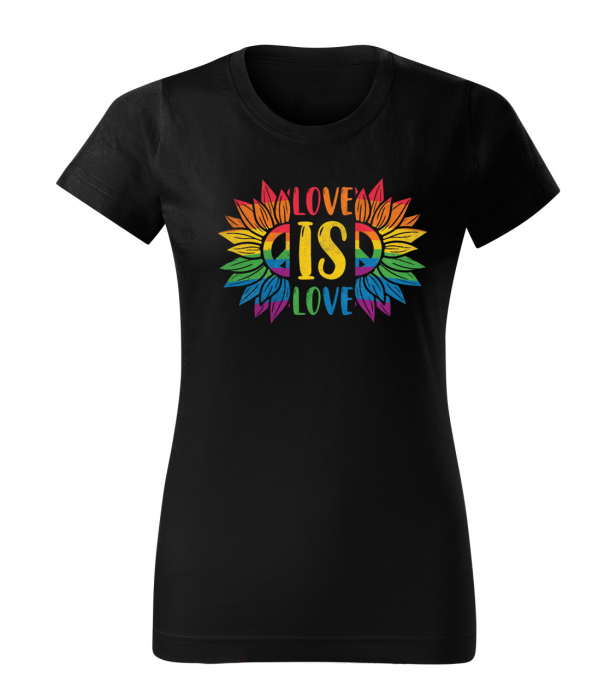 Tricou Love is Love, tricou LGBT pride, din bumbac negru [2]
