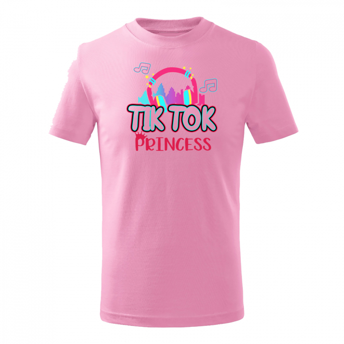 Tricou roz TikTok princess, tricou din bumbac pentru copii [2]
