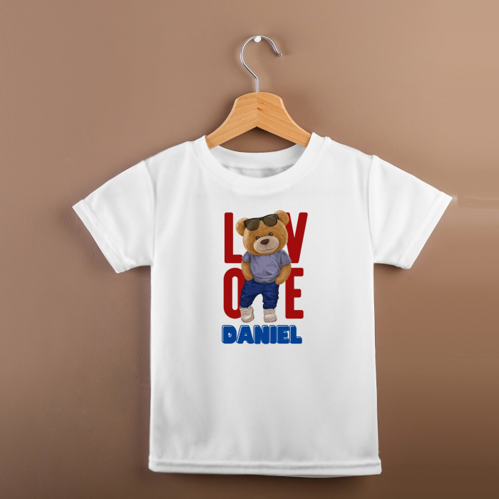 Tricou baiat personalizat cu nume si ursulet, cadou pentru baiatel [2]